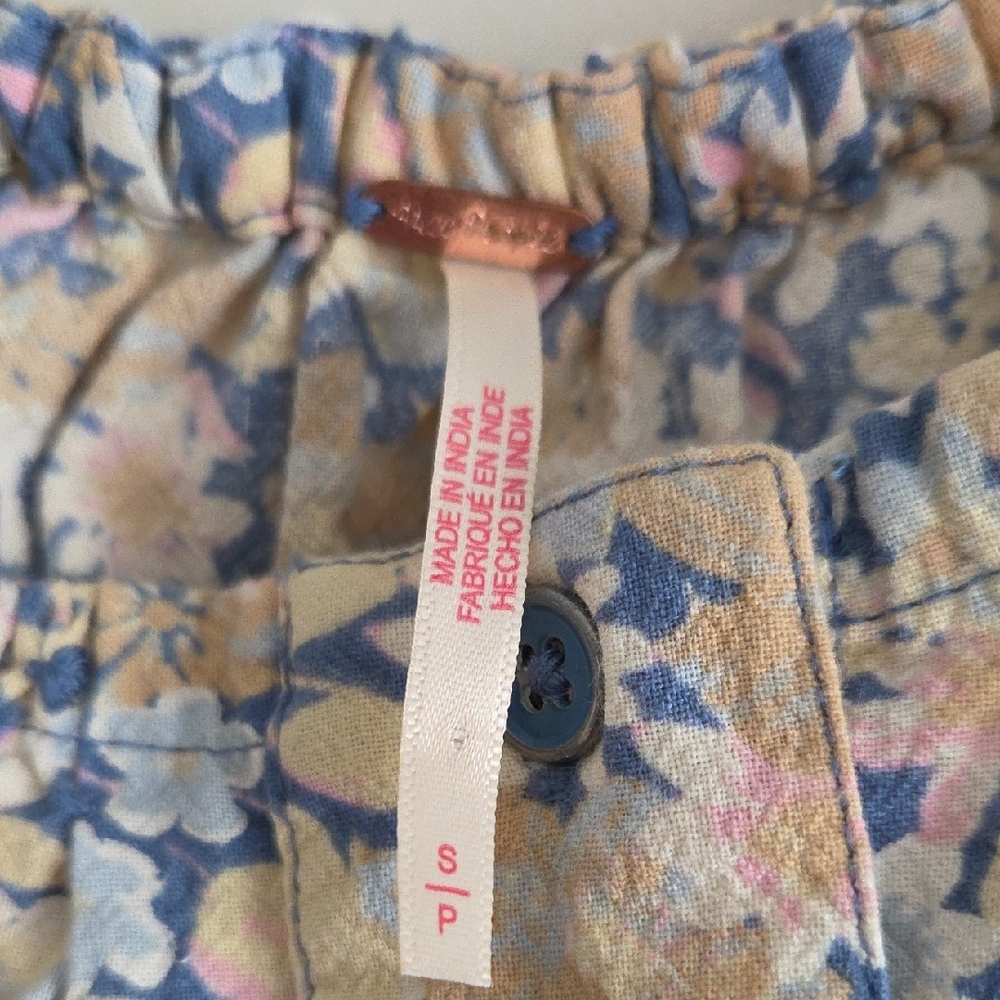 Free People Women's James Smock Top, Chambray Combo - Picture 5 of 16